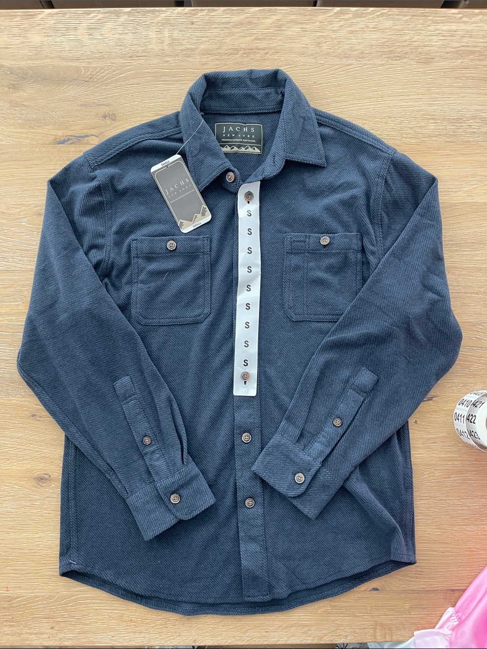 Jachs Navy Corduroy Long-Sleeve Button-Down Shirt